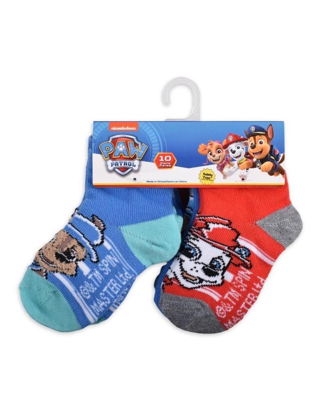 Paw Patrol Boy's Toddler Ankle Socks (10 Pack) Nickelodeon Kids 12-24 Months